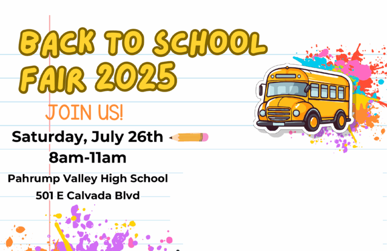 Nye County School District to Host Free Back to School Fair July 26 at PVHS